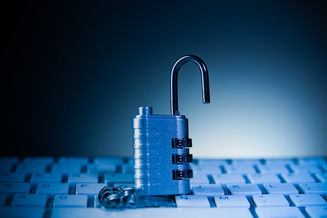 Cybersecurity concept with padlock and digital network